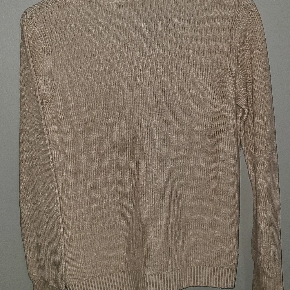 346 Brooks Brothers cream linen cotton blend‎ V neck sweater light-weight Small - Picture 6 of 7